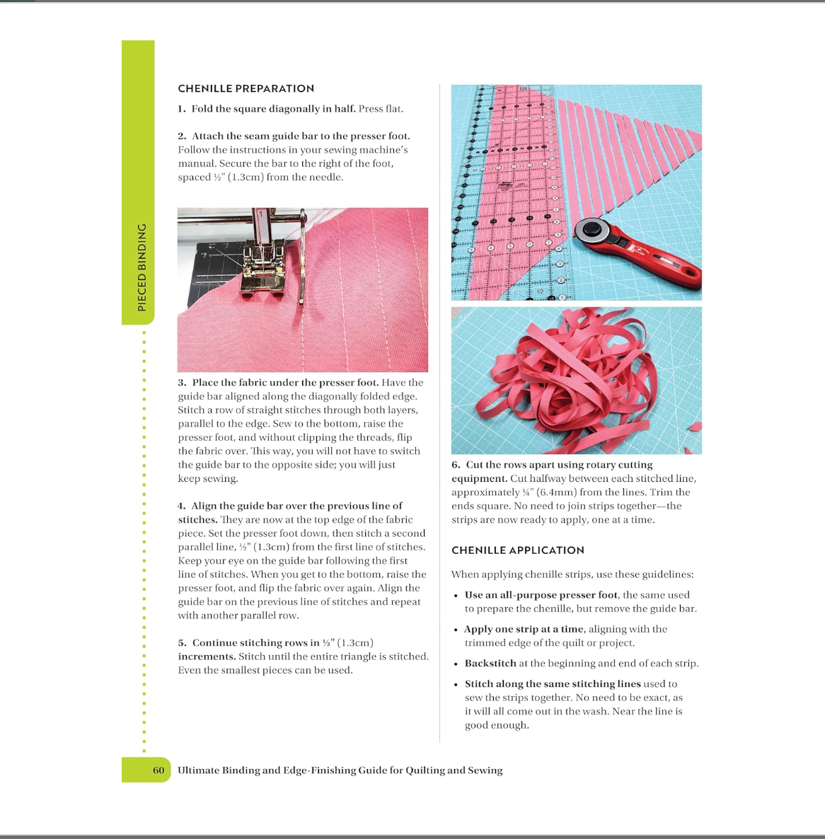 No-mark seam technique tutorial with step-by-step photos from quilting binding book