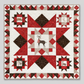 Rustic panel quilt with star blocks and animal motifs in warm neutral tones