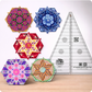 Kaleidoscope and Dresden Plate quilt blocks made using Creative Grids 45 degree ruler