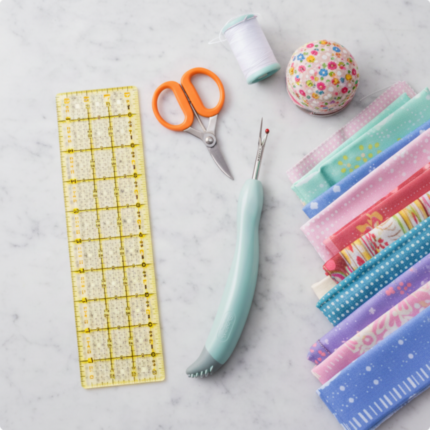 Flat lay with other sewing tools