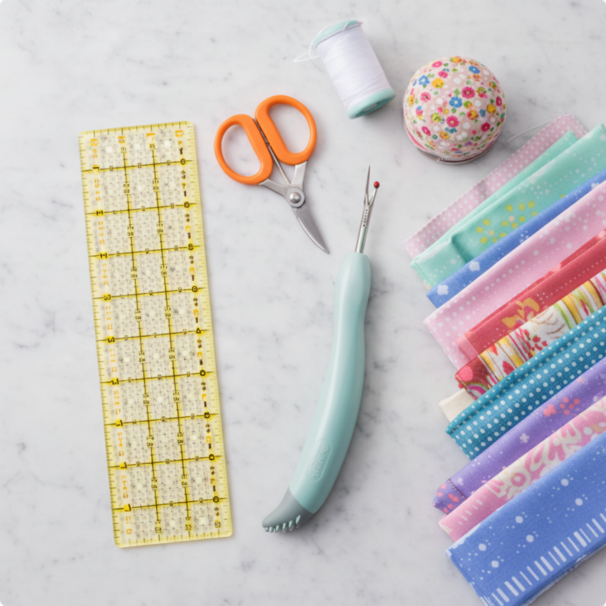 Flat lay with other sewing tools