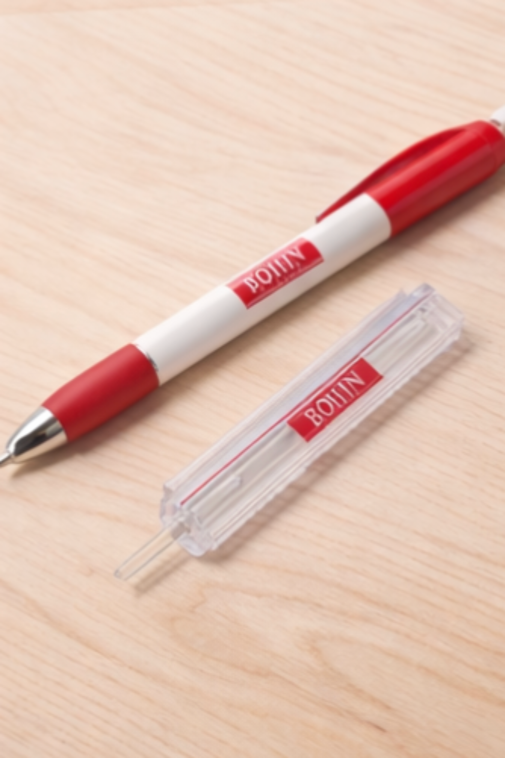 Bohin Mechanical Pencil 0.9mm white quilting marking pencil displayed upright on neutral background.