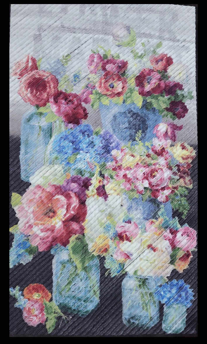 Vase with Flowers 23.5 x 41 Handmade Wall Decor