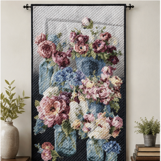 Vase with Flowers 23.5 x 41 Handmade Wall Decor