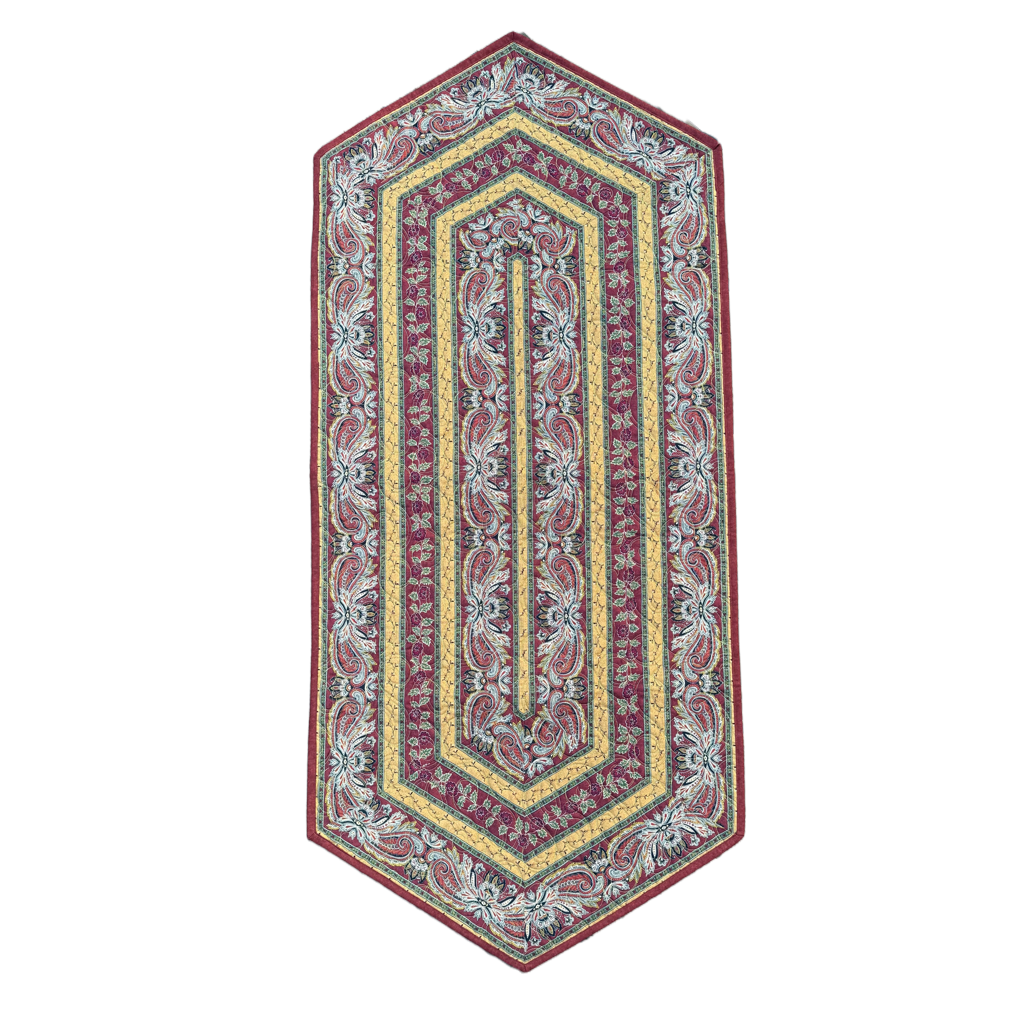 Autumn Border Vine Scroll 23" x 51" Handmade Quilted Table Runner