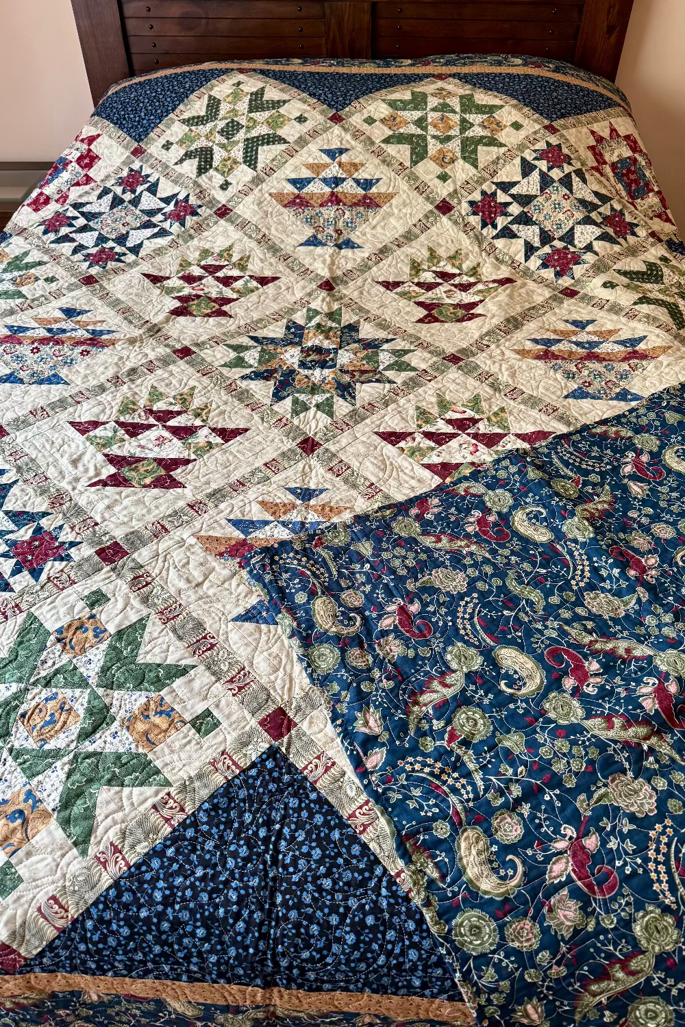 Vintage Sampler 95" x 95" Handmade Queen Quilt