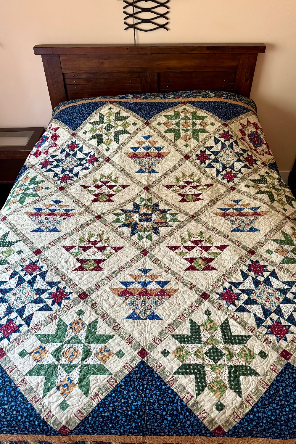 Vintage Sampler 95" x 95" Handmade Queen Quilt