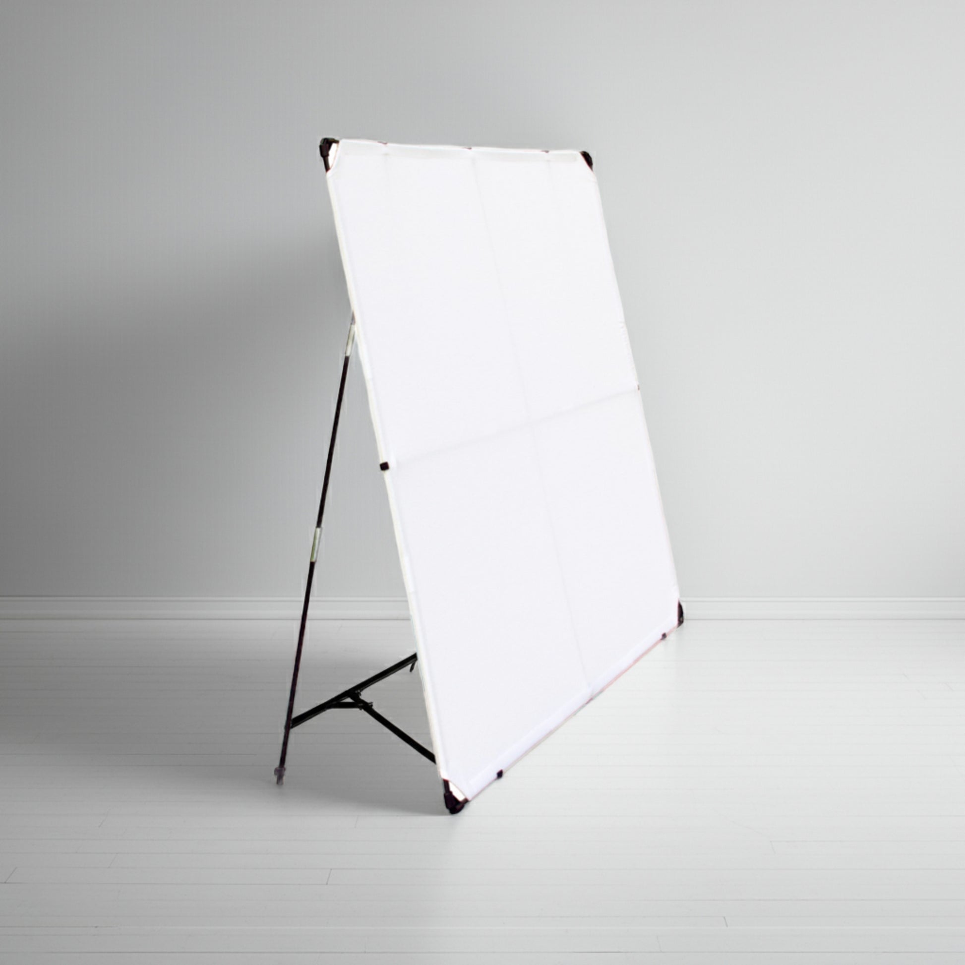 72 inch white flannel quilting design wall assembled on stand