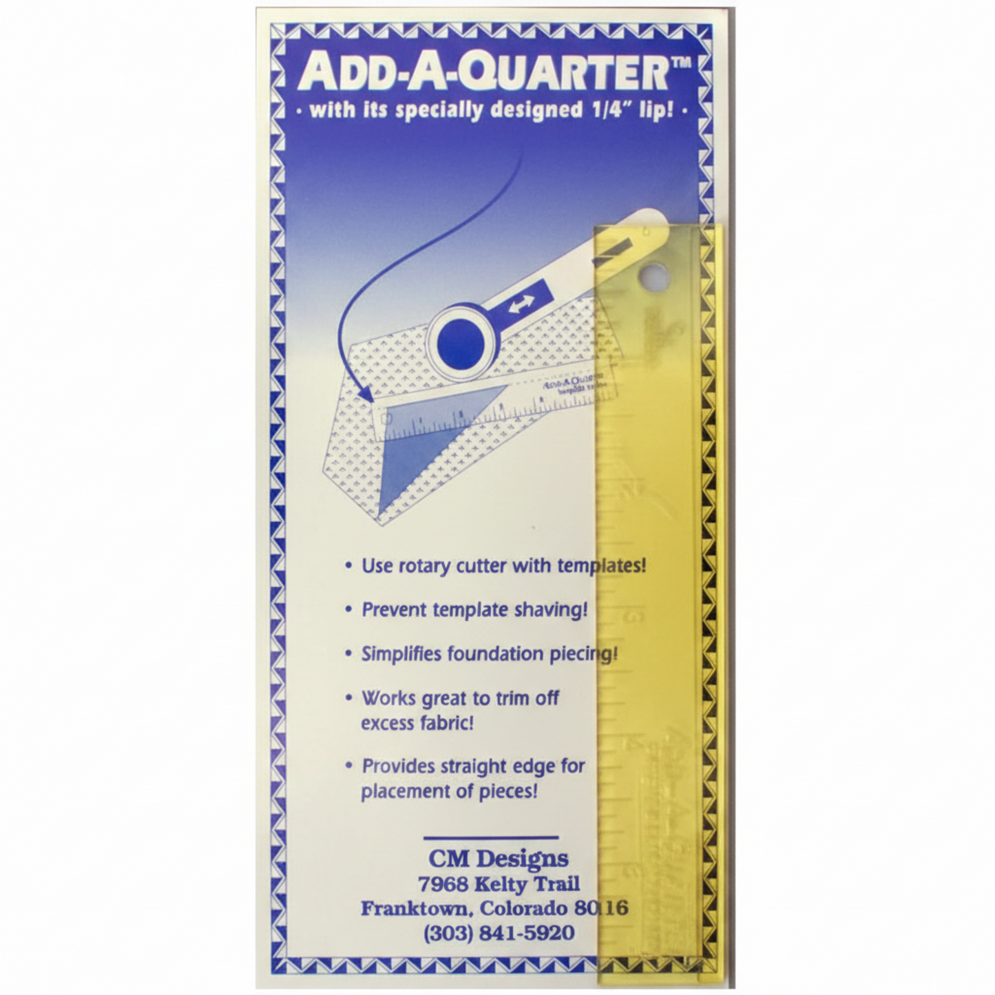 Add-A-Quarter Ruler 1in x 6in by CM Designs