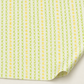 Dandi Duo Cream fabric by Robin Pickens for Moda Fabrics, with vertical lime-green stitched X marks and tiny yellow starbursts on cream.