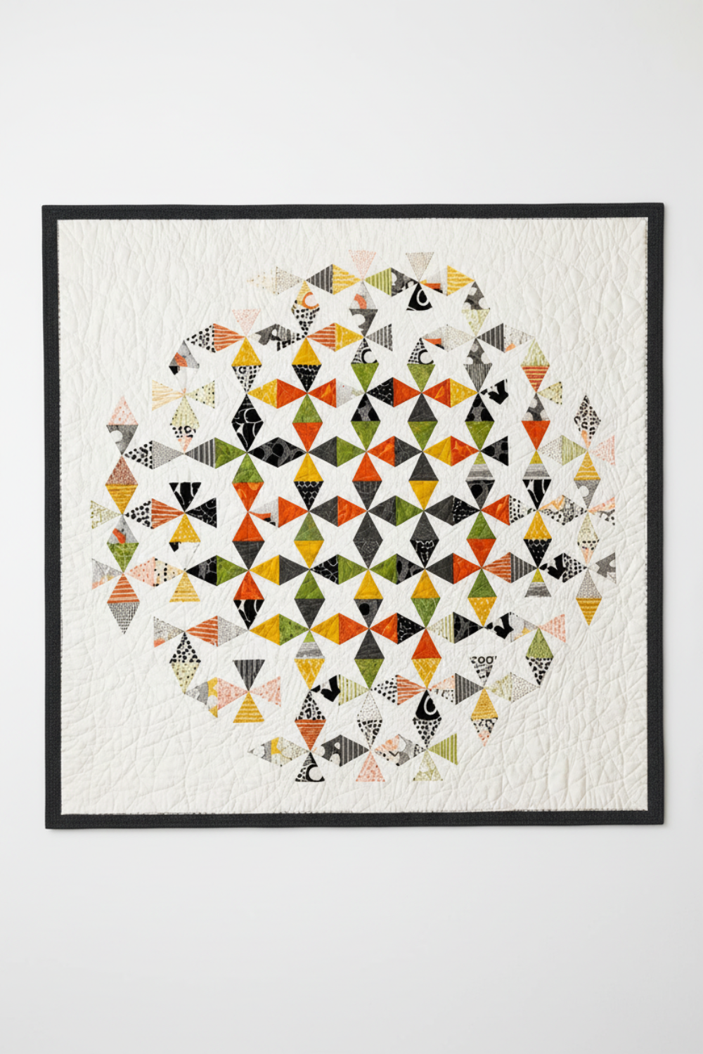 Quilt shown for inspiration features the Dissolve by Zen Chic, available at IraRobi Quilts. Spotted Ivory quilting cotton by Zen Chic for Moda Fabrics used as background fabric, also available at IraRobi Quilts.