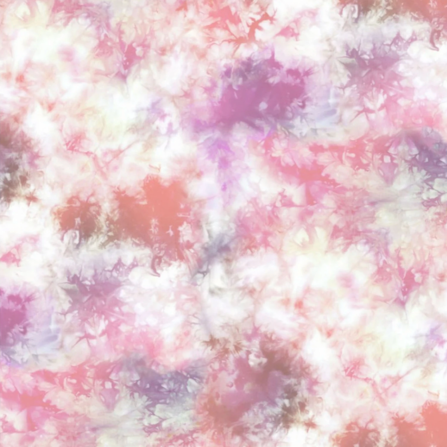 Close-up print detail of Fire & Ice by Maywood Studio Peach Ice Dye cotton quilting fabric showing blush pink, rose, and lavender watercolor ice dye pattern