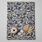 Breezeway Textured Palms Blue/Cream by Maywood Studio — cream quilting cotton with navy-blue palm and monstera silhouettes styled with coastal props — shop at IraRobi Quilts