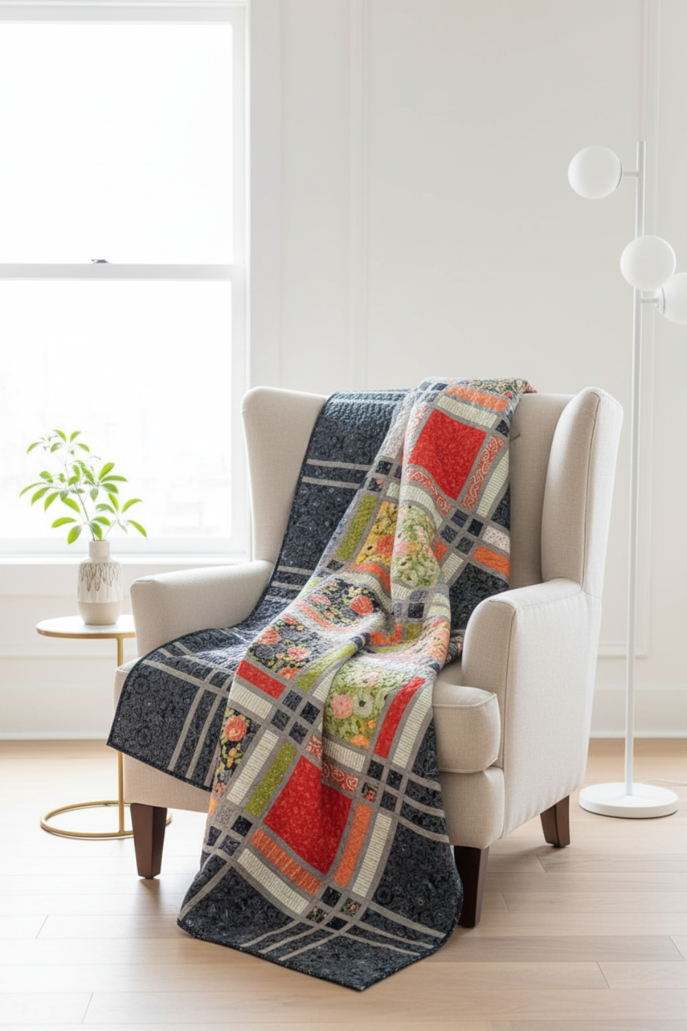 Fringe Quilt on Light Chair