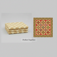 Golden Era Floral Plaid Tan quilting cotton by Paula Barnes for Marcus Fabrics — shown alongside a traditional on-point star sampler quilt pattern, a perfect pairing for background, sashing, and setting squares
