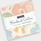 Handmade Sweetness Mini Charm Pack by Heather Briggs for Moda Fabrics – 42 pre-cut 2.5" x 2.5" cotton squares in blush pink, powder blue, butter yellow & sage green. Perfect for doll quilts, patchwork & table runners! #QuiltingFabric #MiniCharmPack #ModaFabrics #HandmadeSweetness #CottonFabric