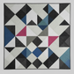 Happy Hour quilt made with Interwoven Charcoal by Jason Yenter for In The Beginning Fabrics – bold graphic half-square triangle pinwheel blocks in deep charcoal grey-black and white, Happy Hour Quilt Pattern by Zen Chic