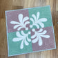 Red and Green, four White ornaments pillow – colorful textile design