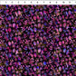 Halcyon II Magenta Vines fabric flat lay with ruler showing pattern repeat, allover magenta, pink, and blue botanical vines and berries on black quilting cotton by Jason Yenter for In The Beginning Fabrics