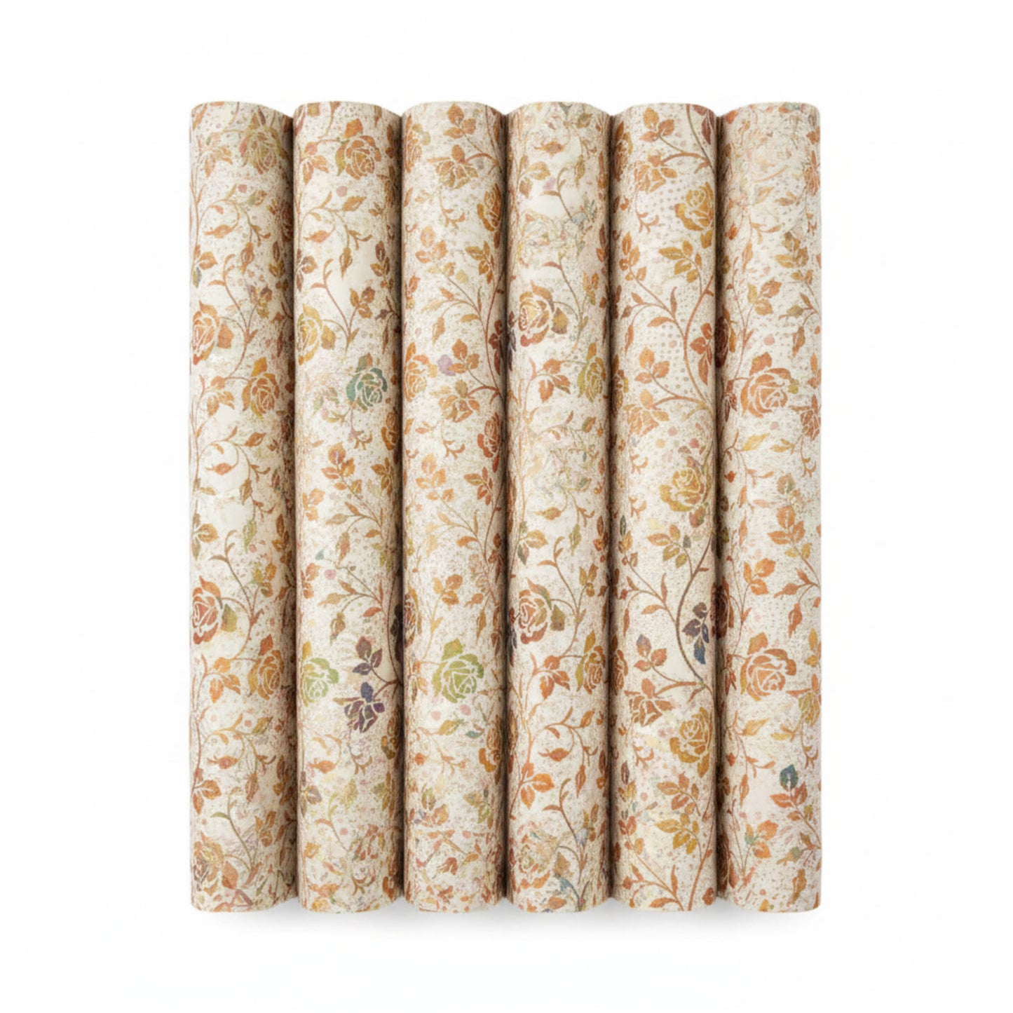 Halcyon II Multi Cream Roses fabric rolled into bolts showing full yardage, multicolor floral print on cream cotton by Jason Yenter for In The Beginning Fabrics