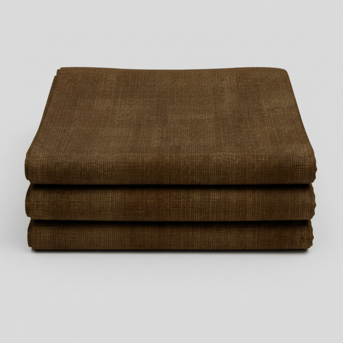 nterwoven Brown Fabric by Jason Yenter for In The Beginning Fabrics folded to show the rich deep brown geometric crosshatch print and texture