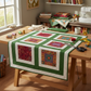 Interwoven Dark Green Fabric by Jason Yenter for In The Beginning Fabrics featured as sashing and alternate squares in a modern traditional quilt top in progress — paired with coordinating jewel-toned prints in red, gold, plum, and teal. Quilt blocks shown for inspiration. Coordinating fabrics and quilt patterns are available at IraRobi Quilts.