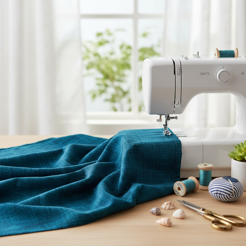 Interwoven Dark Teal sewing machine drape