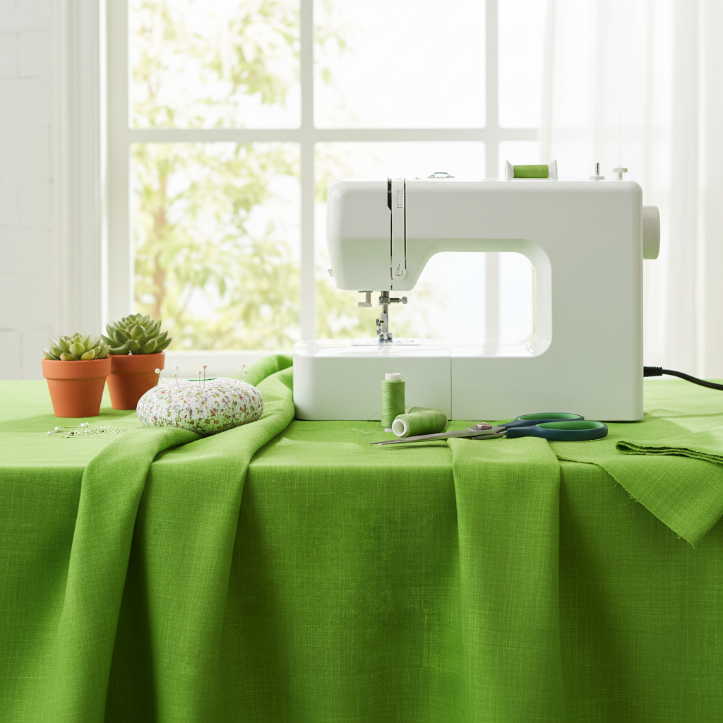 Interwoven Green sewing machine drape