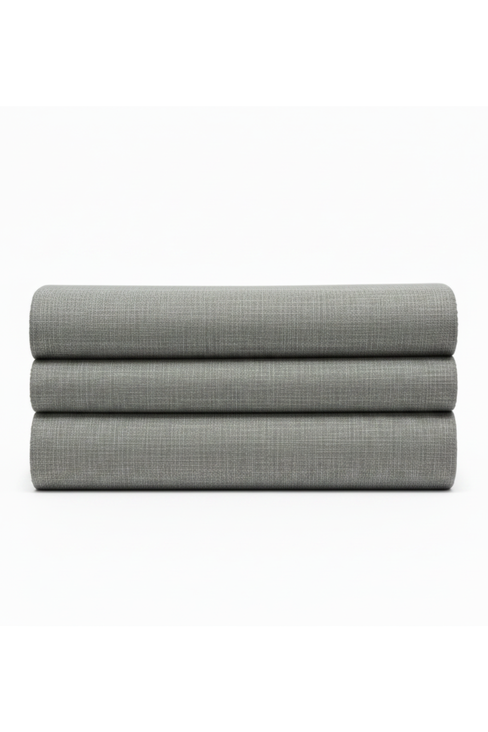 Cool medium-grey Interwoven geometric crosshatch quilting fabric folded into a neat 2–3 yard continuous stack. Interwoven Slate by Jason Yenter for In The Beginning Fabrics – shop fabric at IraRobi Quilts | #quiltingfabric #geometricfabric #modernquilt #inthebeginning #quilting