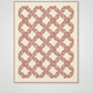 Fox Homestead Pink Leaves and Berries Fabric by Stacy West for Henry Glass — vertical view of the Kelley Quilt Pattern by Edyta Sitar, interlocking chain half-square triangle design in dusty rose and terracotta tones on a cream background. Quilts shown for inspiration feature the Kelley Quilt Pattern by Edyta Sitar — available at IraRobi Quilts.