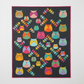 Mod Owls Revival quilt pattern by Sew Kind of Wonderful made with Spotted Charcoal fabric as background – deep charcoal-grey tonal speckled near-solid by Zen Chic for Moda Fabrics, 100% cotton