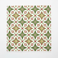 NYSNO New Snow Multicolor Garland quilting cotton by Jason Yenter for In The Beginning Fabrics — close-up flat lay showing dense symmetrical medallion allover with pine cone motifs, crimson red flowers, and olive green leaf sprays in forest green, red, and gold on crisp white. 100% cotton, 43–44" wide.