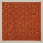 Prism II Rust Floral Vines 3 Yard Cut quilting cotton by Jason Yenter for In The Beginning Fabrics — close-up flat lay showing dense scrolling carnation-style blooms with curling vines and leaf sprays in warm orange and amber on rich deep rust-brown mottled ground, 100% cotton, 43–44" wide.