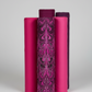 Needle Stars Chandelier Fuchsia coordinated with Interwoven Magenta, Hot Pink, and Plum quilting cottons — fabric rolls by Paula Nadelstern for Benartex