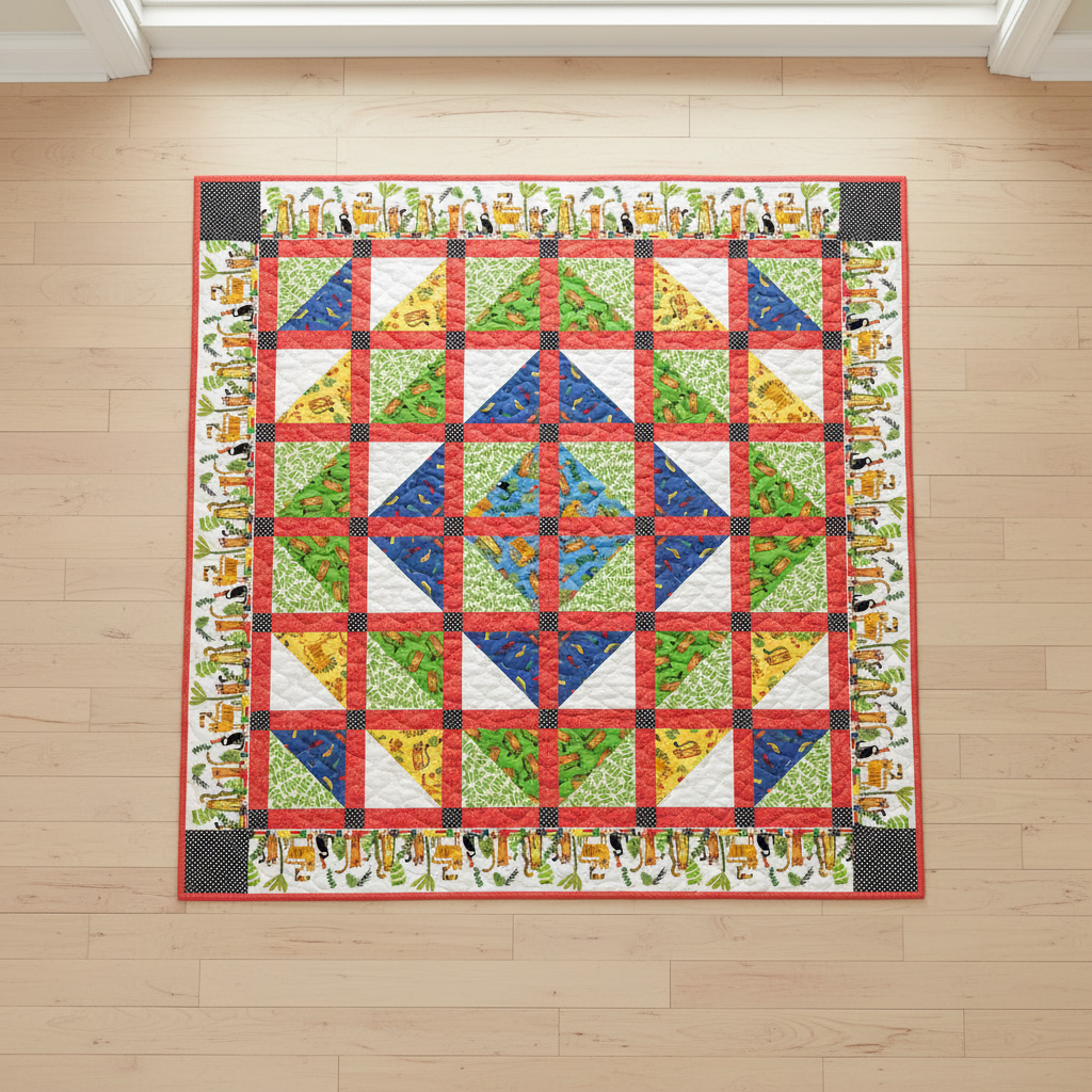 Safari Fun by Terry Runyan for Benartex, Floating Triangles Blue