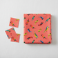 Safari Fun Jungle Birds Sorbet quilting cotton by Terry Runyan for Benartex — folded fabric bolt showing colorful tropical parrots tossed on warm coral sorbet pink, 100% cotton, 43–44" wide. Quilt blocks shown for inspiration. Coordinating fabrics and quilt patterns are available at IraRobi Quilts.