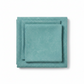 Spotted Dusty Teal quilting cotton fabric by Zen Chic for Moda Fabrics folded into a neat stack showing medium teal-blue with cool aqua undertones and subtle tonal speckled texture – a versatile near-solid blender, 100% cotton, 43–44" wide