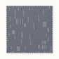 Square swatch of Celestial Strokes Aluminum fabric by Zen Chic for Moda Fabrics, featuring scattered white strokes on gray.