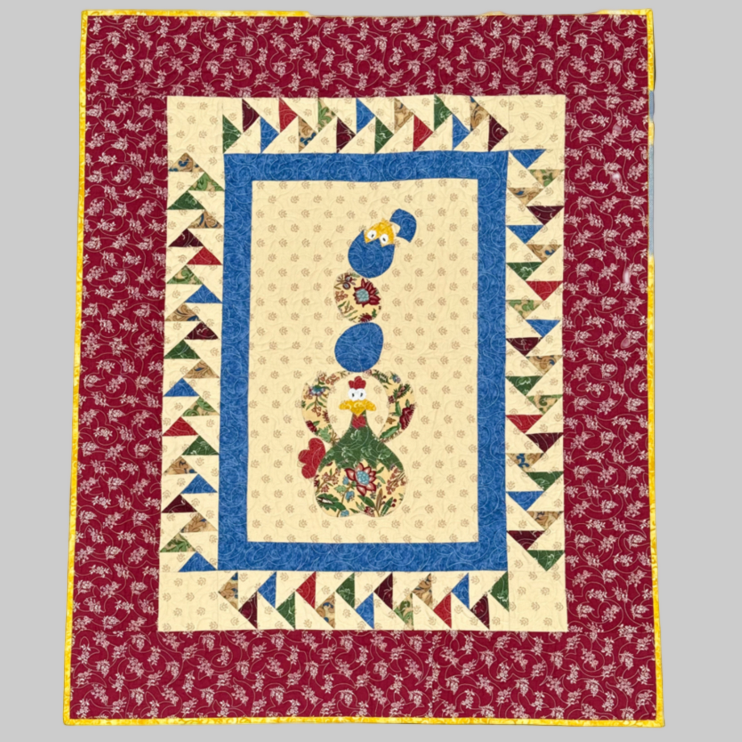 Chicken Coop 29.5" x 36.5" Handmade Wall Hanging, Table Topper, or Lap Quilt