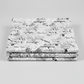 Writing on the Wall Word Collage White quilting cotton in soft fold stack — black and white word collage typography on white, FreeSpirit Fabrics