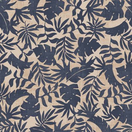 Breezeway by Maywood Studio Collection - Blue/Cream Textured Palms