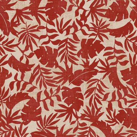 Breezeway by Maywood Studio Collection - Red/Cream Textured Palms