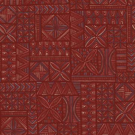 Breezeway by Maywood Studio Collection - Dark Red/Multi Geometric Mix