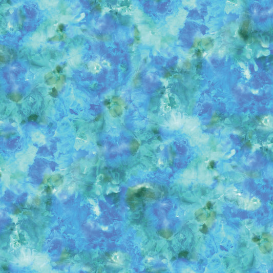 Fire & Ice by Maywood Studio, Aqua Blue Ice Dye - 1 1/3-yard