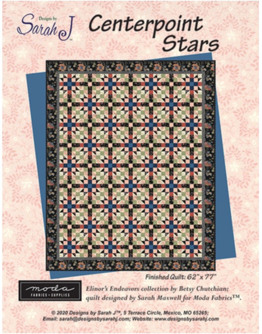 Centerpoint Stars – quilt pattern – colorful textile design